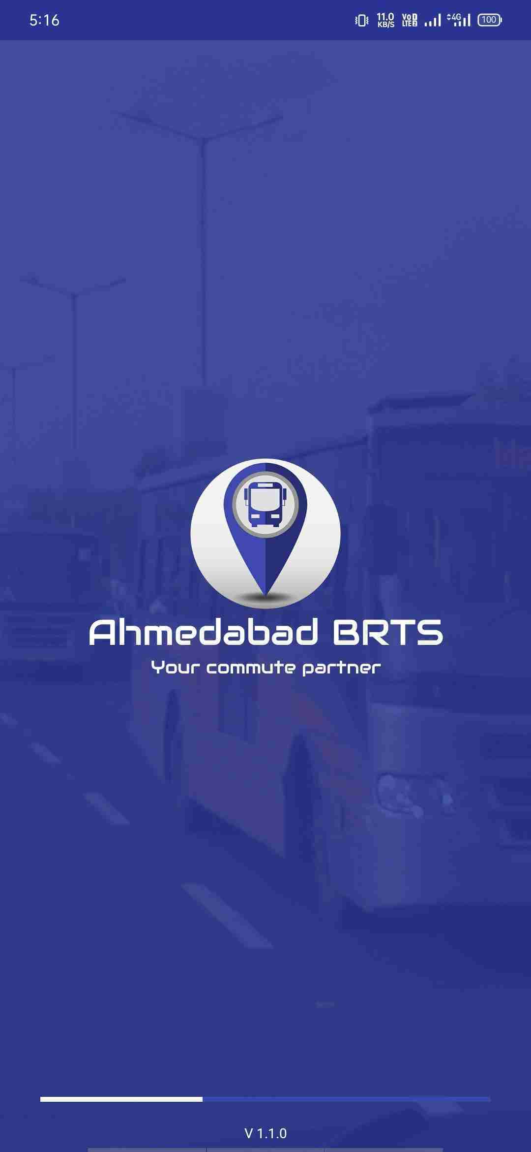 Splash screen Bus travel mobile app ahmedabad