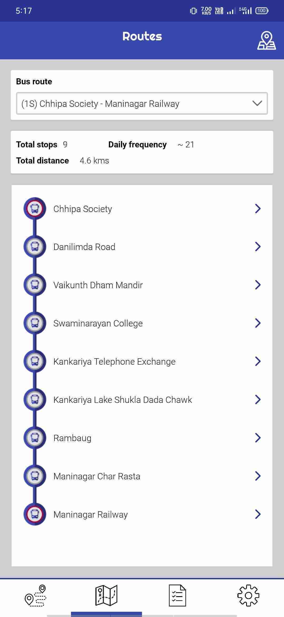 Bus travel mobile app check routes